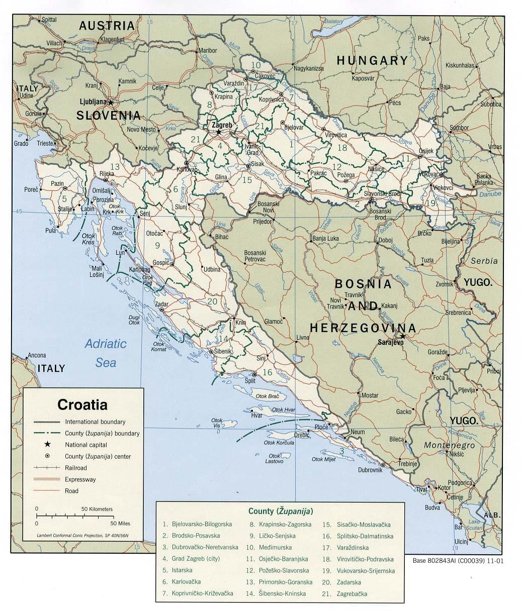 croatian marinas mapa