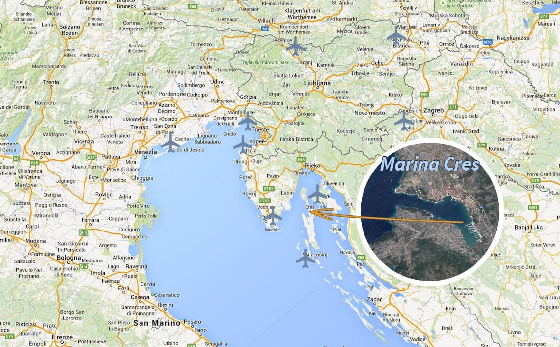 cres mapa croatia