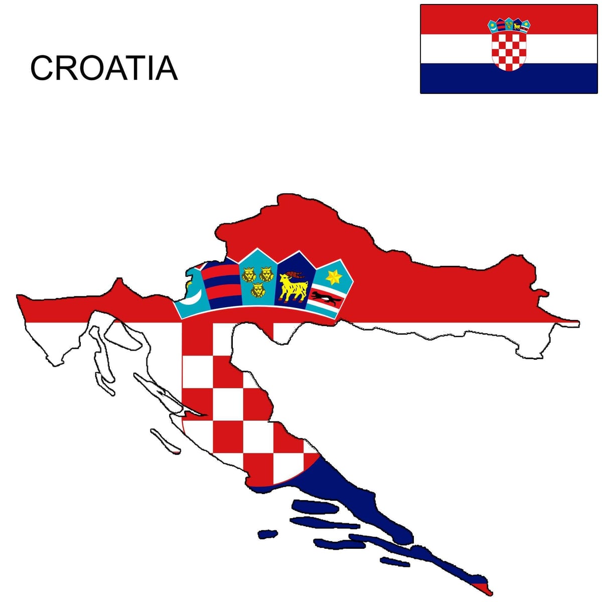 croatia mapa flag