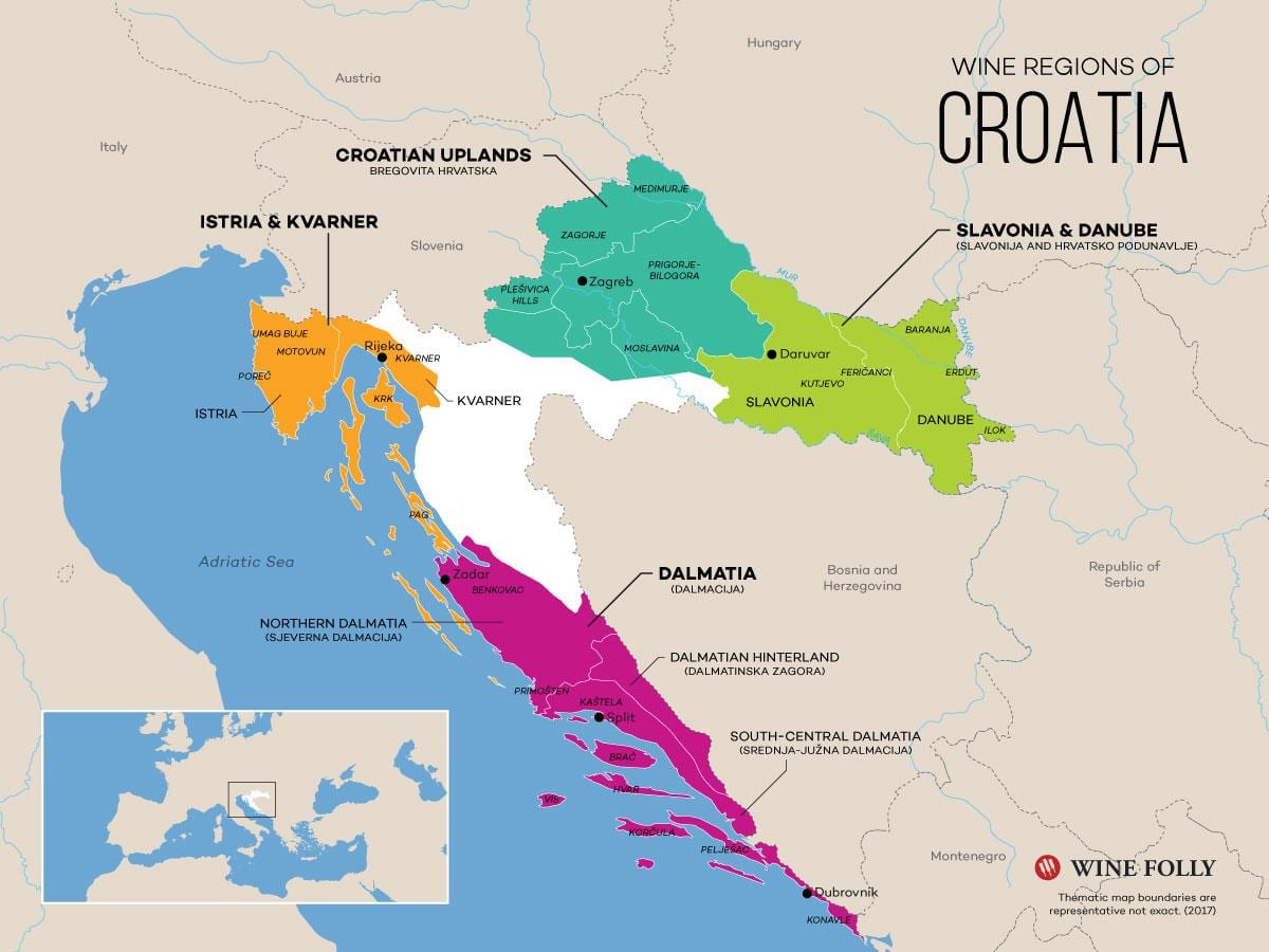 mapa ng croatia gawaan ng alak