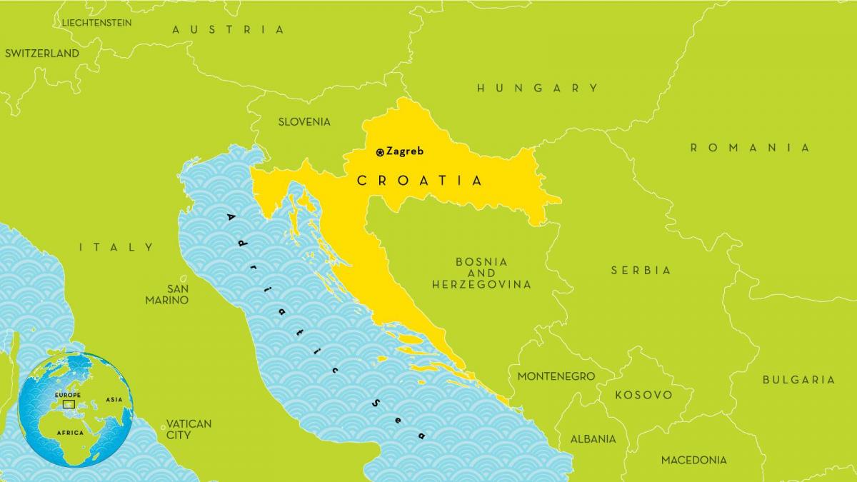mapa ng mga bansa na malapit sa croatia
