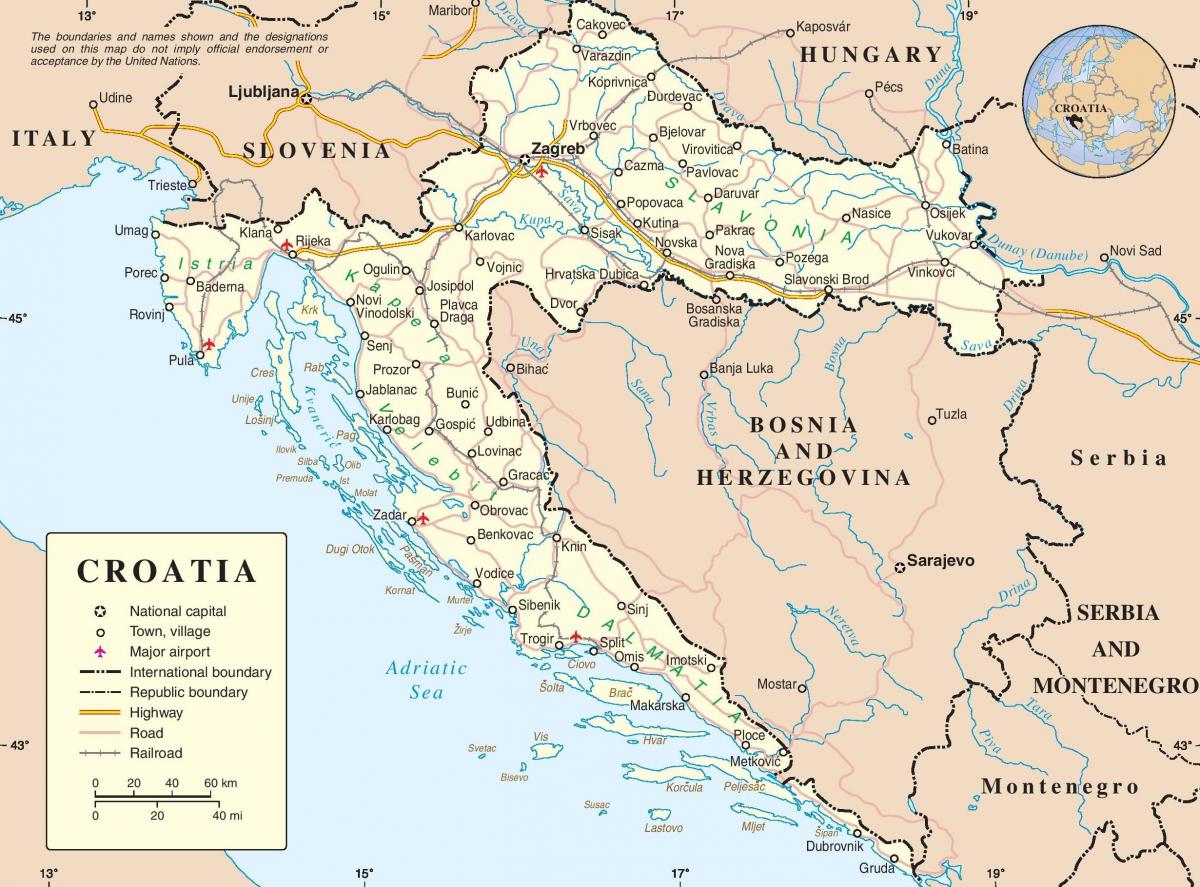 pagmamaneho mapa ng croatia
