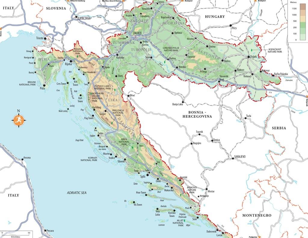 croatia ng beach resorts mapa