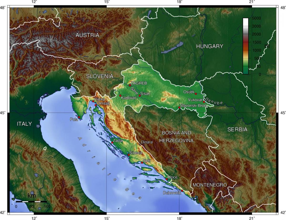 croatia heograpiya mapa