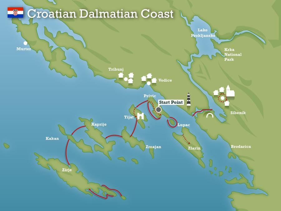 adriatic baybayin croatia mapa