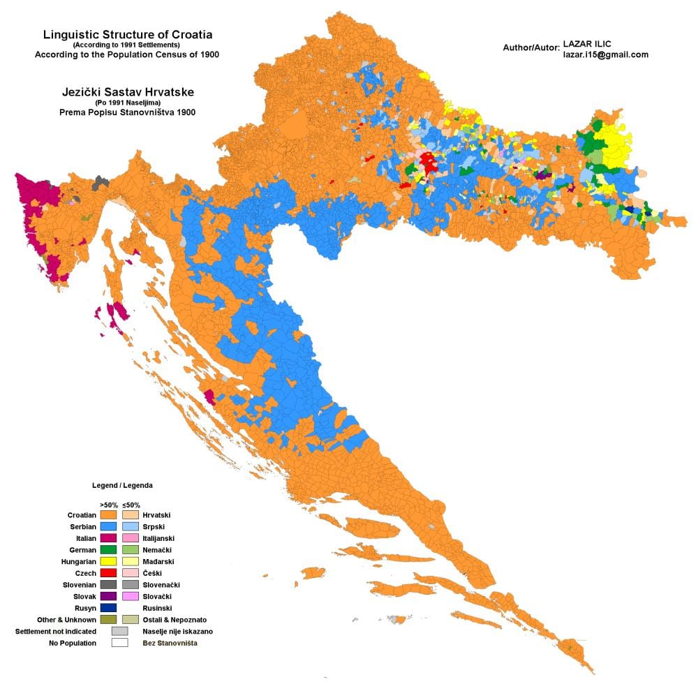 mapa ng etniko mapa ng croatia