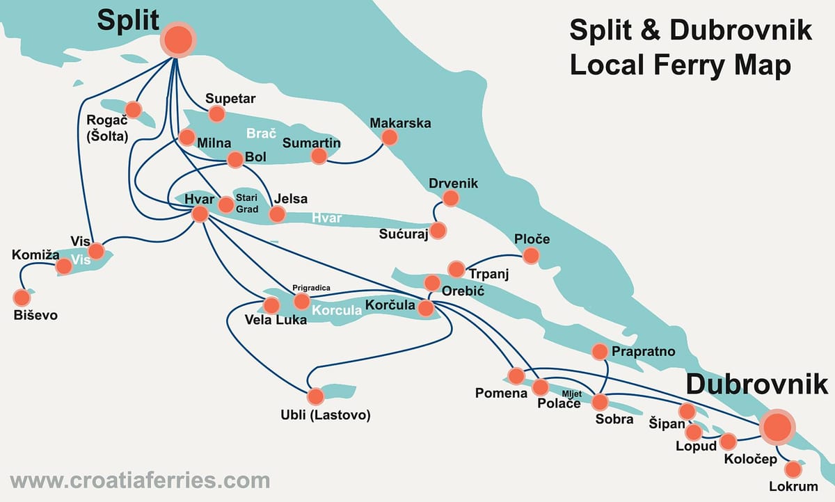 mapa ng croatian baybayin