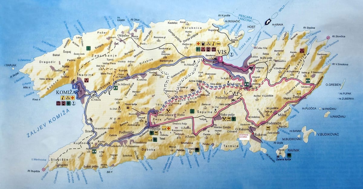 mapa vis croatia