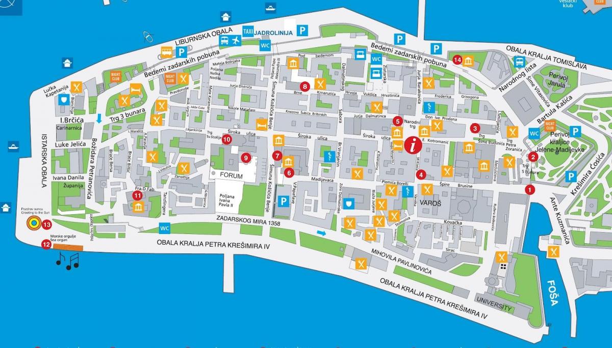 mapa ng zadar croatia