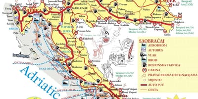 Croatia destinasyon holiday mapa