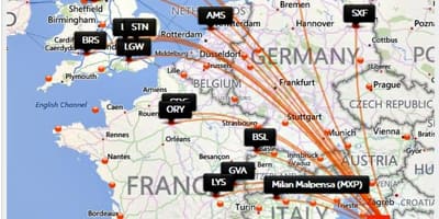 Croatia airline destinasyon mapa