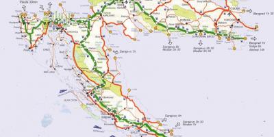 Detalyadong mga mapa ng kalsada ng croatia