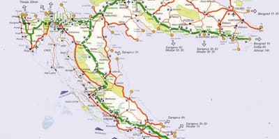 Mapa ng croatia trip road