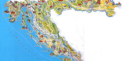Croatia sa mga atraksyong panturista mapa