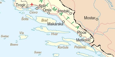 Mapa ng timog croatia