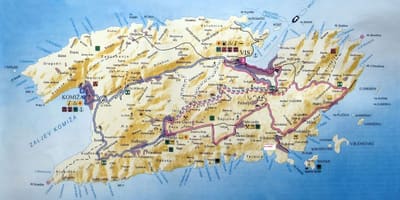 Mapa vis croatia
